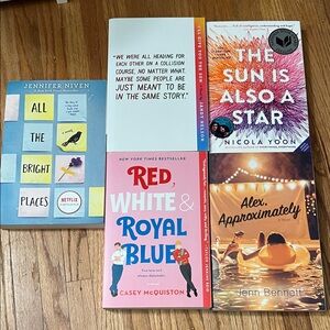 Set of 5 Popular Young Adult YA Romance and Fiction Books